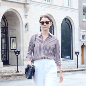 Everlane Relaxed Silk Shirt Striped